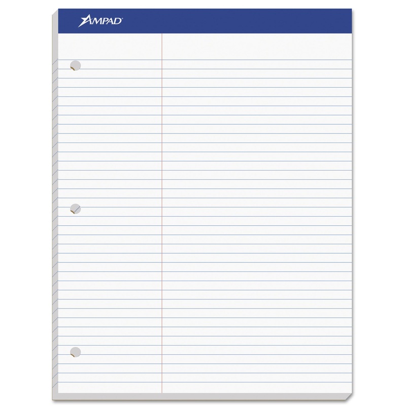DOUBLE SHEET PADS, PITMAN RULE, 8.5 X 11.75, WHITE, 100 SHEETS