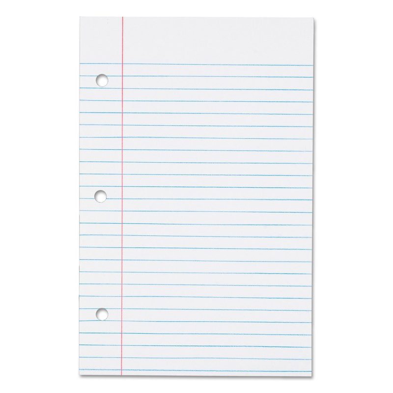 FILLER PAPER, 3-HOLE, 5.5 X 8.5, MEDIUM/COLLEGE RULE, 100/PACK