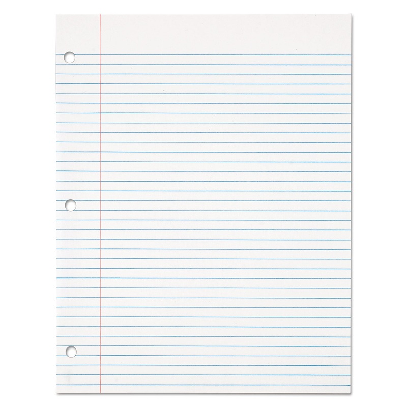 FILLER PAPER, 3-HOLE, 8.5 X 11, MEDIUM/COLLEGE RULE, 500/PACK