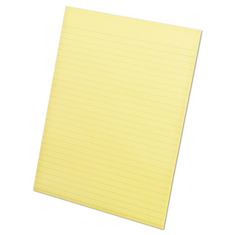 GLUE TOP PADS, WIDE/LEGAL RULE, 8.5 X 11, CANARY, 50 SHEETS, DOZEN