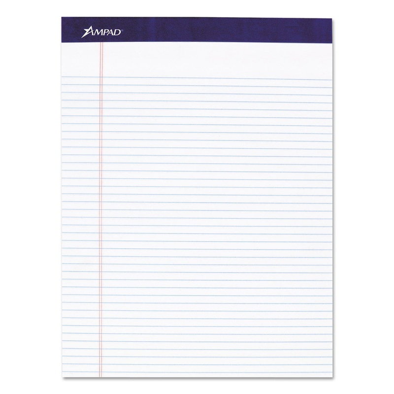 LEGAL RULED PADS, NARROW RULE, 8.5 X 11.75, WHITE, 50 SHEETS, 4/PACK