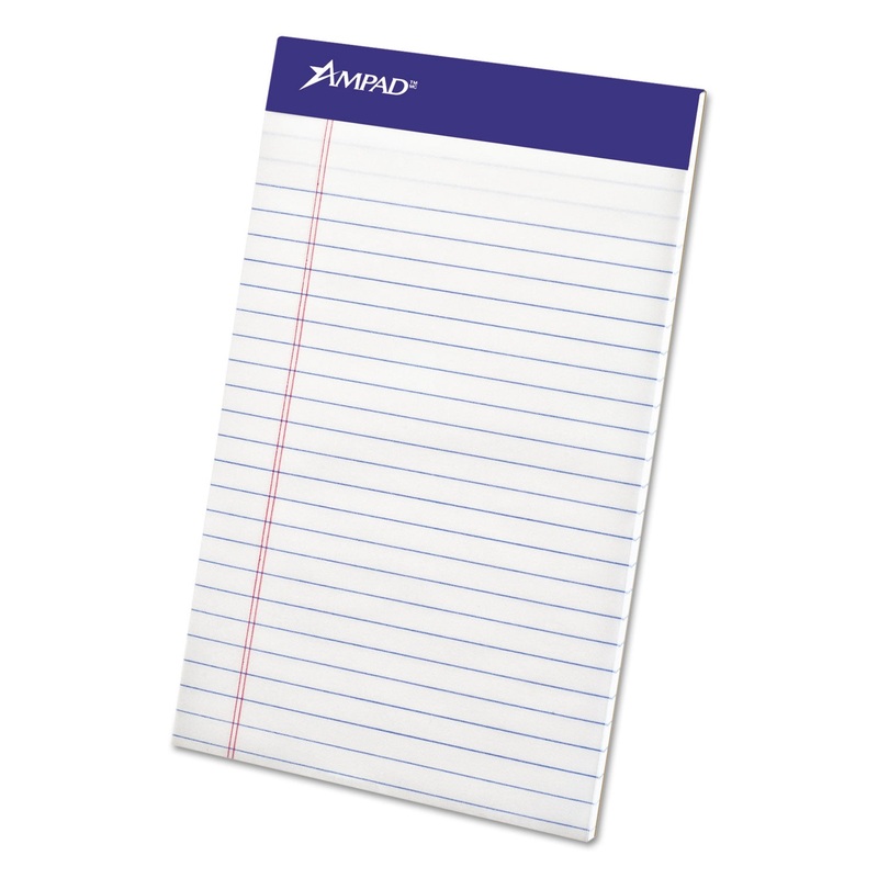 PERFORATED WRITING PADS, NARROW RULE, 5 X 8, WHITE, 50 SHEETS, DOZEN