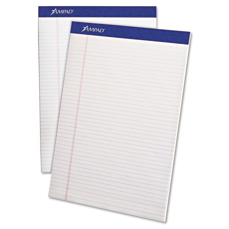 PERFORATED WRITING PADS, NARROW RULE, 8.5 X 11.75, WHITE, 50 SHEETS, DOZEN