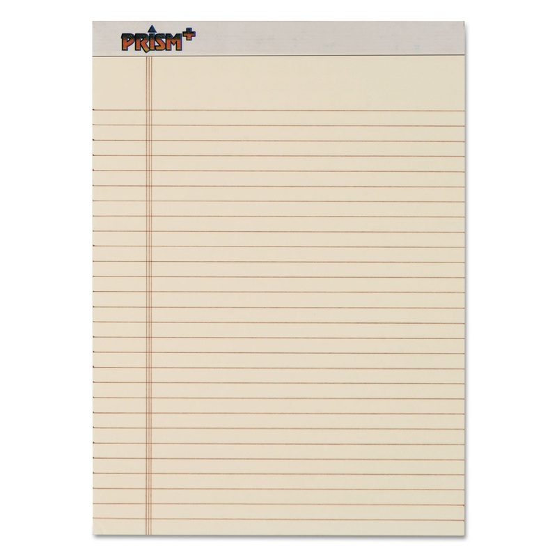 PRISM + COLORED WRITING PADS, WIDE/LEGAL RULE, 8.5 X 11.75, IVORY, 50 SHEETS, 12/PACK
