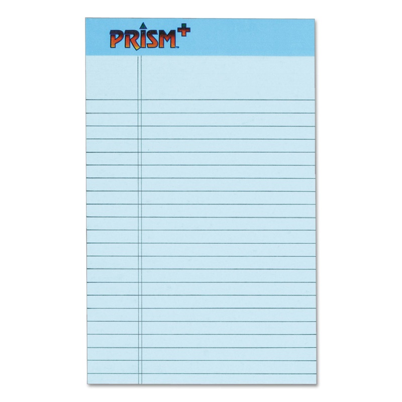 PRISM + WRITING PADS, NARROW RULE, 5 X 8, PASTEL BLUE, 50 SHEETS, 12/PACK