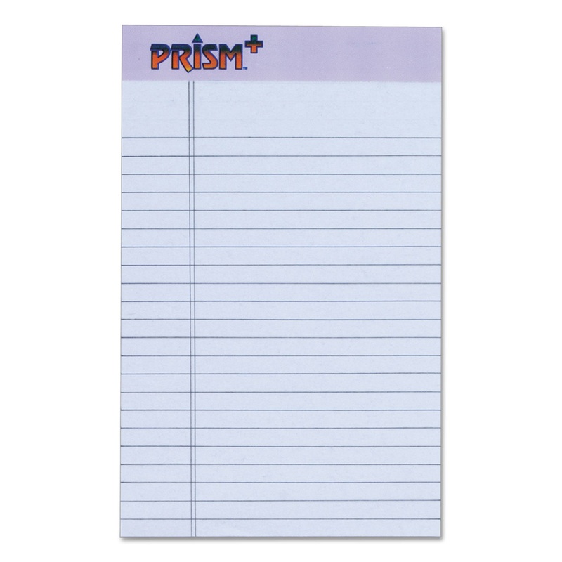 PRISM + WRITING PADS, NARROW RULE, 5 X 8, PASTEL ORCHID, 50 SHEETS, 12/PACK