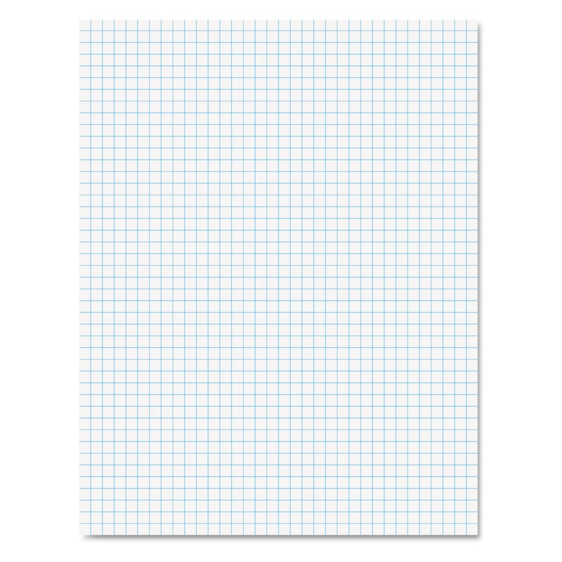 QUADRILLE PADS, 4 SQ/IN QUADRILLE RULE, 8.5 X 11, WHITE, 50 SHEETS