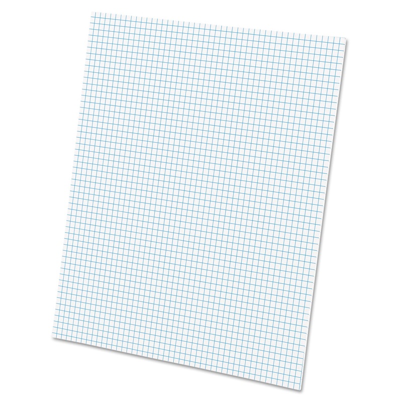 QUADRILLE PADS, 5 SQ/IN QUADRILLE RULE, 8.5 X 11, WHITE, 50 SHEETS