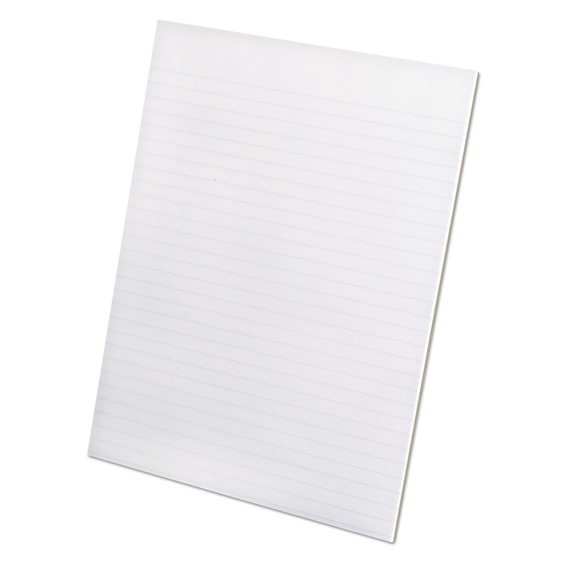 RECYCLED GLUE TOP PADS, WIDE/LEGAL RULE, 8.5 X 11, WHITE, 50 SHEETS, DOZEN