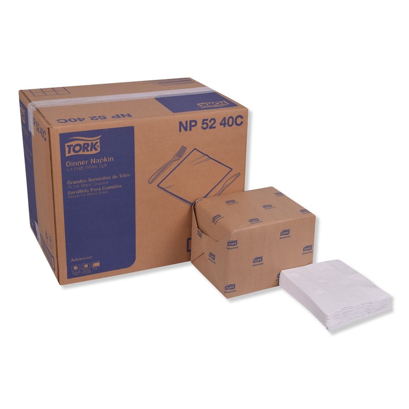 ADVANCED DINNER NAPKINS, 2-PLY, 15″ X 16.25″, WHITE, 375/PACK, 8 PACKS/CARTON