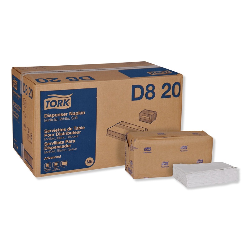 ADVANCED SOFT MINIFOLD DISPENSER NAPKINS, 1-PLY,13″ X 12″, WHITE, 6000/CT