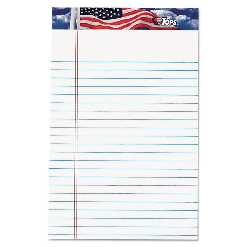 AMERICAN PRIDE WRITING PAD, NARROW RULE, 5 X 8, WHITE, 50 SHEETS, 12/PACK