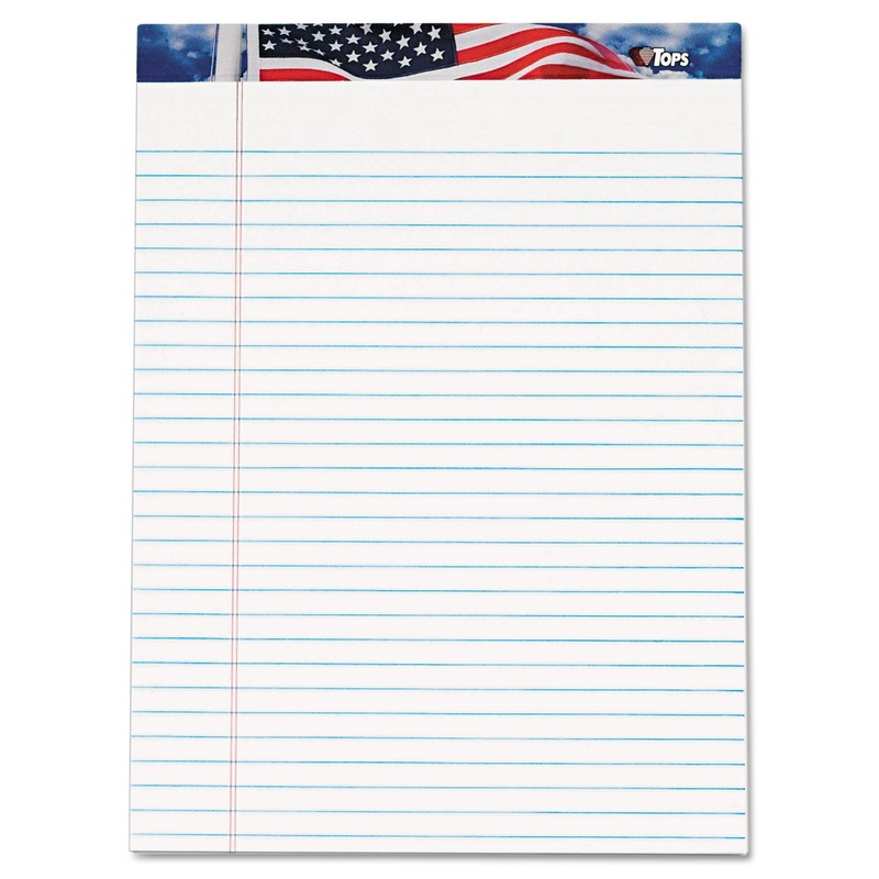 AMERICAN PRIDE WRITING PAD, WIDE/LEGAL RULE, 8.5 X 11.75, WHITE, 50 SHEETS, 12/PACK