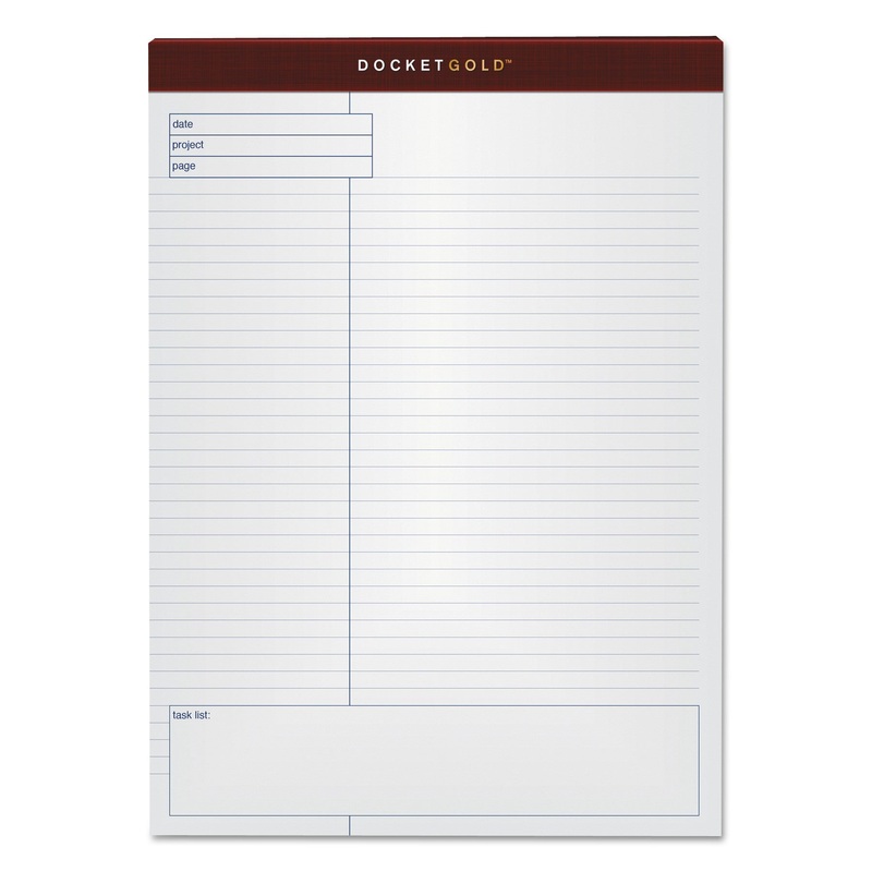 DOCKET GOLD PLANNING PAD, PROJECT NOTES/QUADRILLE RULE, 8.5 X 11.75, 40 SHEETS, 4/PACK