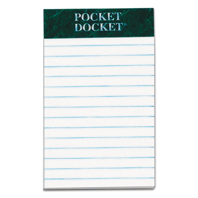 DOCKET RULED PERFORATED PADS, MEDIUM/COLLEGE RULE, 3 X 5, WHITE, 50 SHEETS, 12/PACK