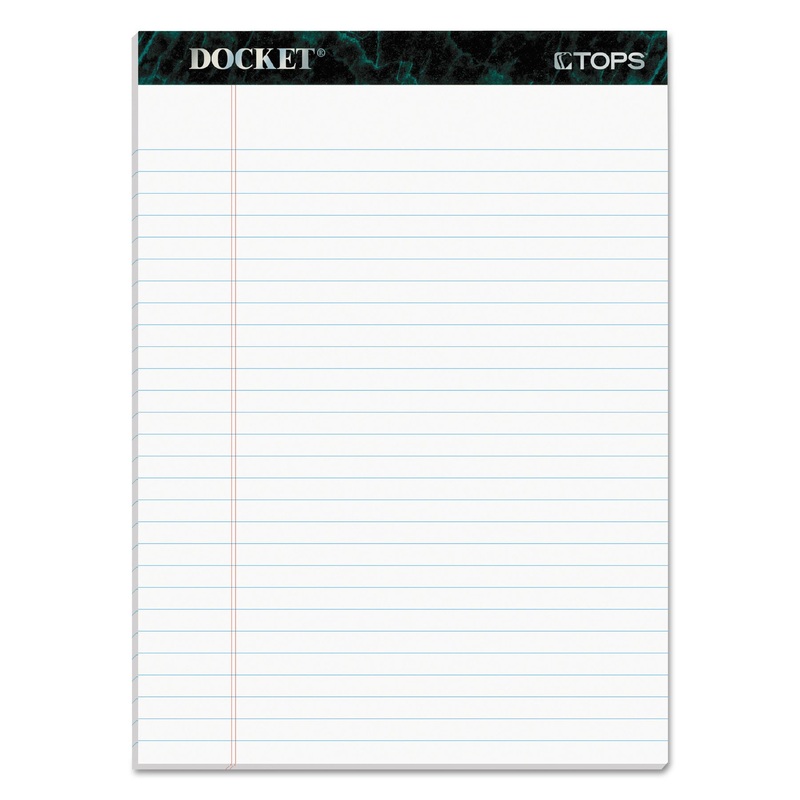 DOCKET RULED PERFORATED PADS, WIDE/LEGAL RULE, 8.5 X 11.75, WHITE, 50 SHEETS, 12/PACK