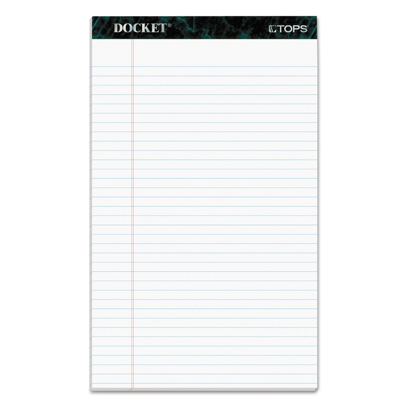 DOCKET RULED PERFORATED PADS, WIDE/LEGAL RULE, 8.5 X 14, WHITE, 50 SHEETS, 12/PACK