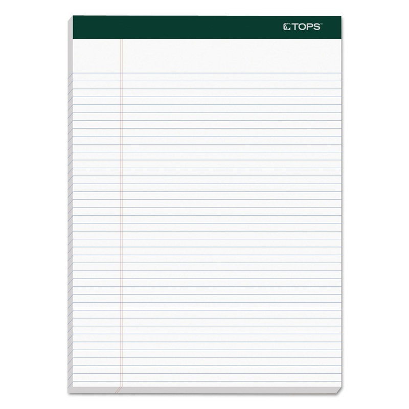 DOUBLE DOCKET RULED PADS, NARROW RULE, 8.5 X 11.75, WHITE, 100 SHEETS, 4/PACK