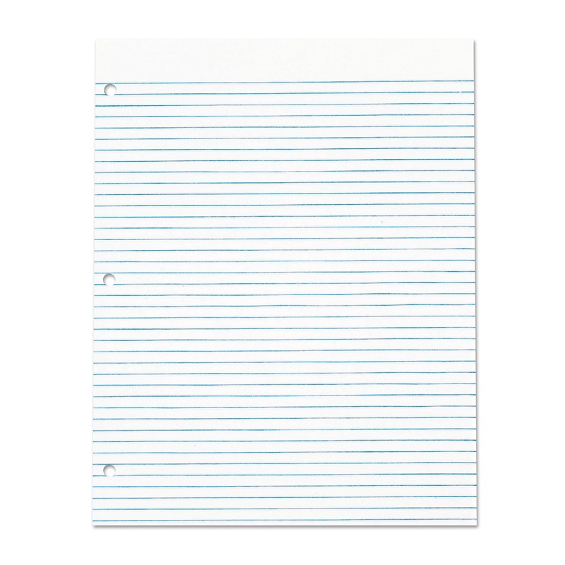 GLUE TOP 3-HOLE PUNCHED PADS, NARROW RULE, 8.5 X 11, WHITE, 50 SHEETS, DOZEN