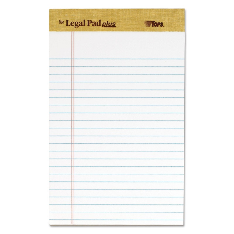 “THE LEGAL PAD” PERFORATED PADS, NARROW RULE, 5 X 8, WHITE, 50 SHEETS, DOZEN