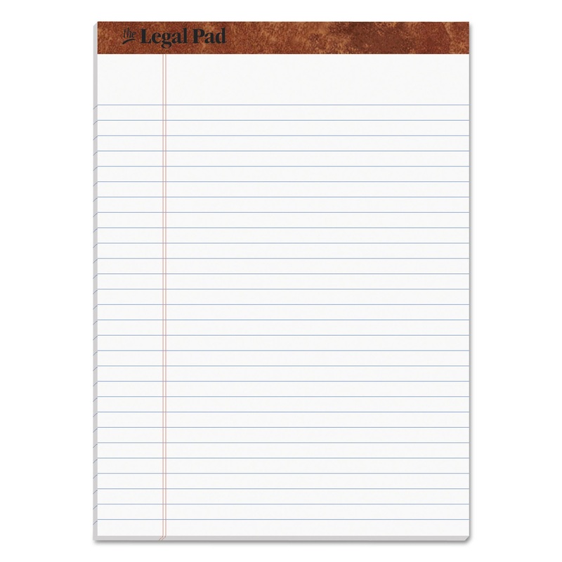“THE LEGAL PAD” PERFORATED PADS, WIDE/LEGAL RULE, 8.5 X 11.75, WHITE, 50 SHEETS