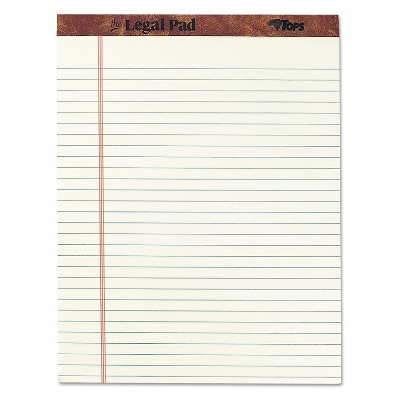 “THE LEGAL PAD” RULED PADS, WIDE/LEGAL RULE, 8.5 X 11.75, GREEN TINT, 50 SHEETS, DZ