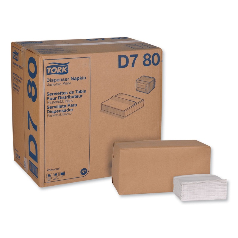 UNIVERSAL MASTERFOLD DISPENSER NAPKINS, 1-PLY, 13″ X 12″, WHITE, 6000/CARTON
