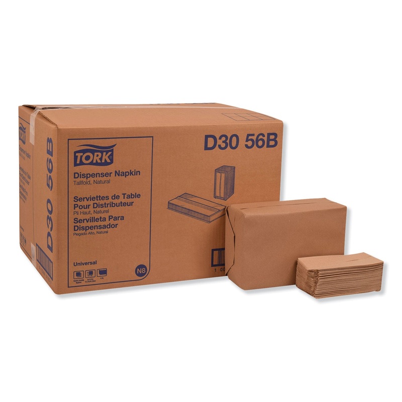 UNIVERSAL TALL FOLD DISPENSER NAPKINS, 1-PLY, 6 X 13.5, NATURAL, 625/PK, 16PK/CT