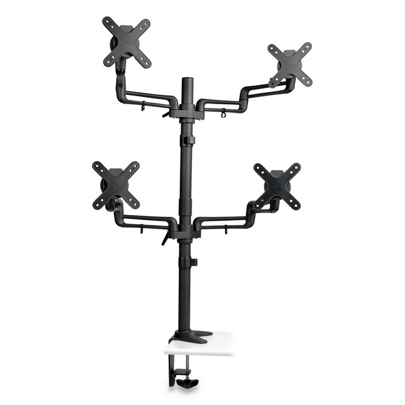 QUAD FULL MOTION FLEX ARM DESK CLAMP FOR 13″ TO 27″ MONITORS, UP TO 22 LBS/ARM