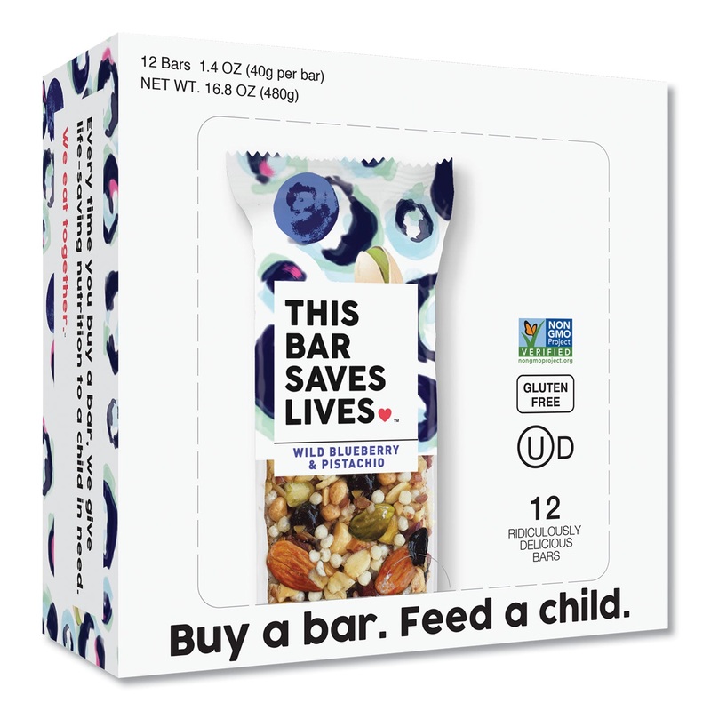 SNACKBARS, WILD BLUEBERRY & PISTACHIO, 1.4 OZ, 12/BOX
