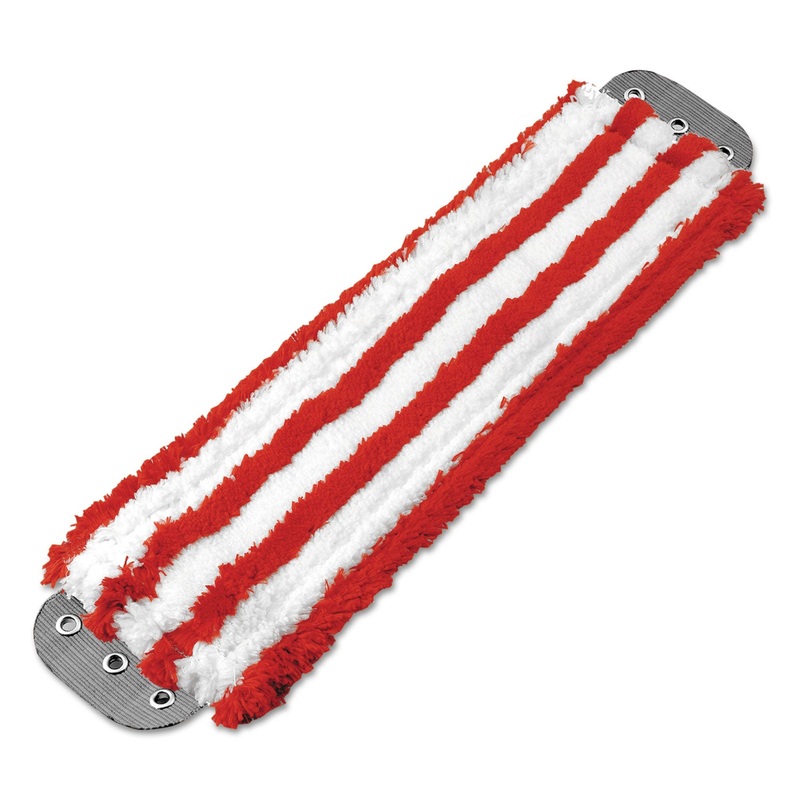Microfiber Mop Head, 16 X 5, Medium-Duty 7mm Pile, Red/white