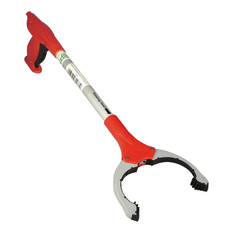 Nifty Nabber Trigger-Grip Extension Arm, 18in, Aluminum/red