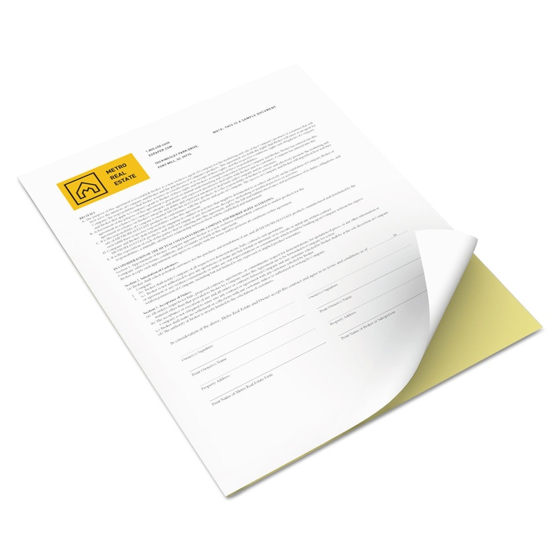 VITALITY MULTIPURPOSE CARBONLESS 2-PART PAPER, 8.5 X 11, CANARY/WHITE, 5, 000/CARTON