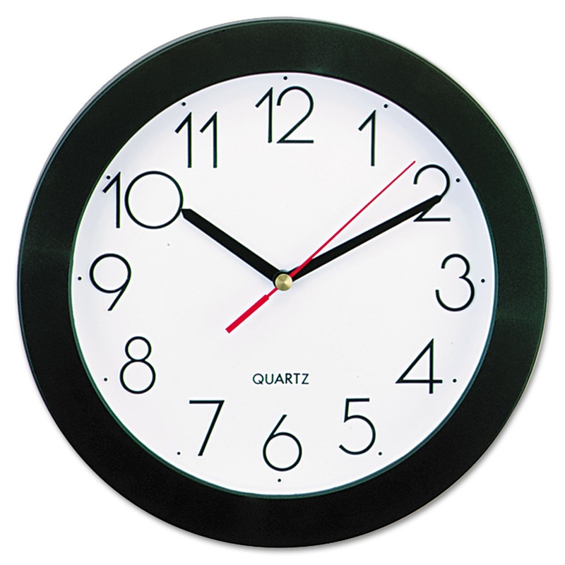 BOLD ROUND WALL CLOCK, 9.75″ OVERALL DIAMETER, BLACK CASE, 1 AA (SOLD SEPARATELY)