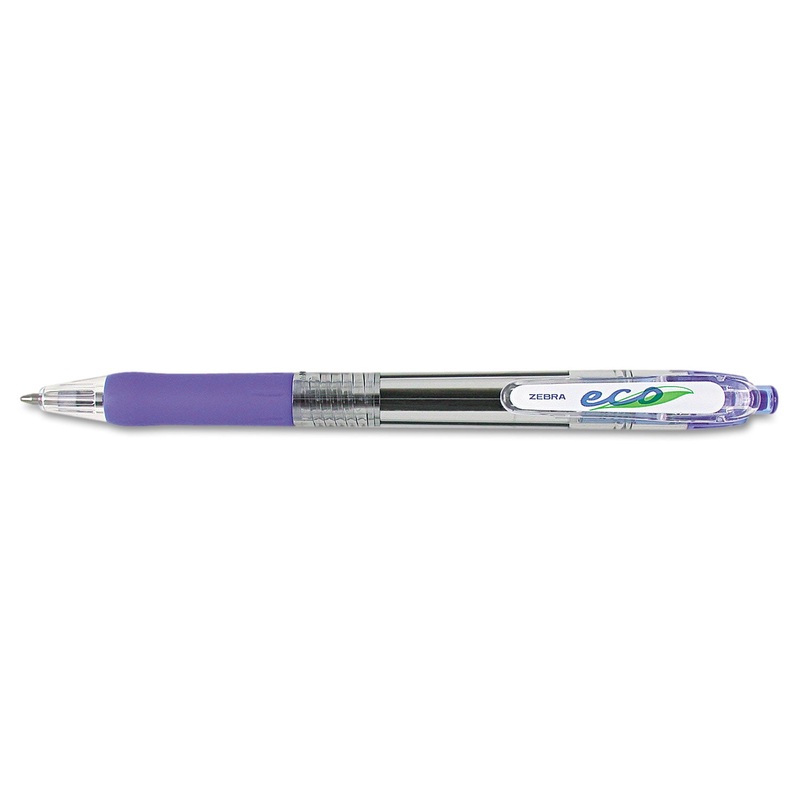 ECO JIMNIE CLIP RETRACTABLE BALLPOINT PEN, 1MM, BLUE INK, TRANSLUCENT BLUE BARREL, DOZEN