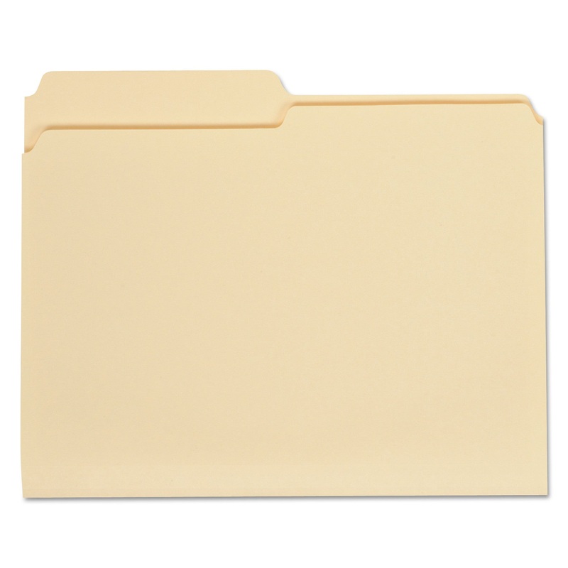 TOP TAB MANILA FILE FOLDERS, 1/2-CUT TABS, ASSORTED POSITIONS, LETTER SIZE, 11 PT. MANILA, 100/BOX