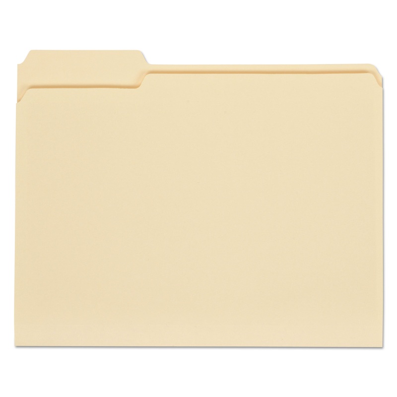 TOP TAB MANILA FILE FOLDERS, 1/3-CUT TABS, ASSORTED POSITIONS, LETTER SIZE, 11 PT. MANILA, 100/BOX
