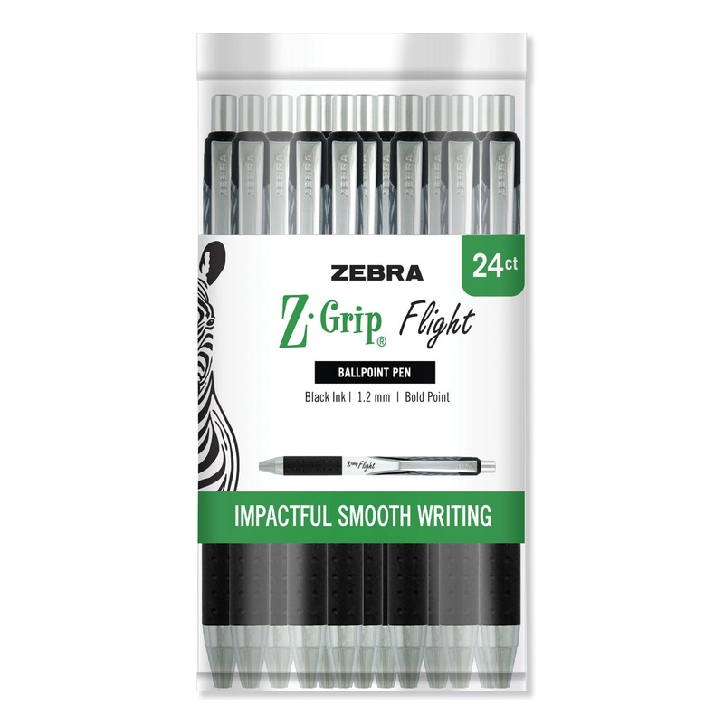 Z-GRIP FLIGHT RETRACTABLE BALLPOINT PEN, 1.2 MM, BLACK INK/BARREL