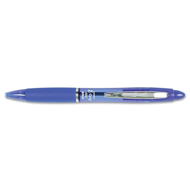 Z-GRIP MAX RETRACTABLE BALLPOINT PEN, 1.2MM, BLUE INK, TRANSLUCENT BLUE BARREL, DOZEN