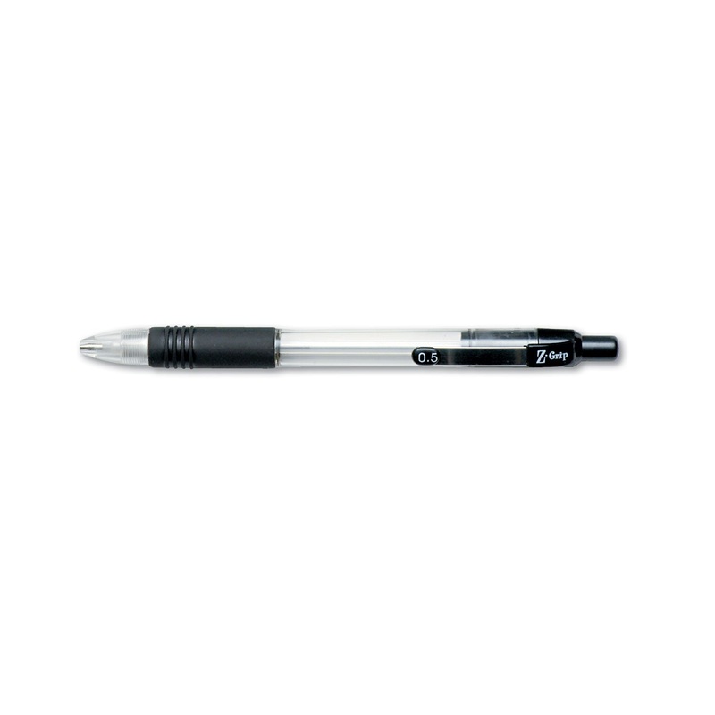 Z-GRIP MECHANICAL PENCIL, 0.5 MM, HB (#2.5), BLACK LEAD, CLEAR/BLACK GRIP BARREL, DOZEN