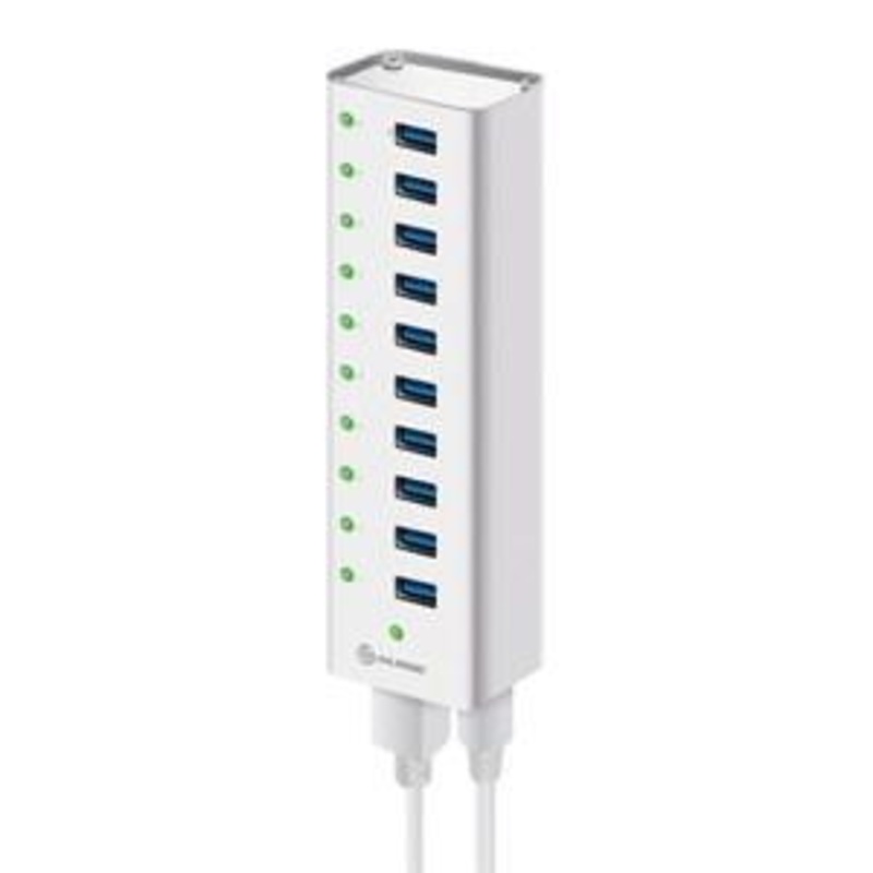 ALOGIC 10 PORT USB HUB WITH USB CHARGING -INCLUDES POWER ADAPTER – PRIME SERIES