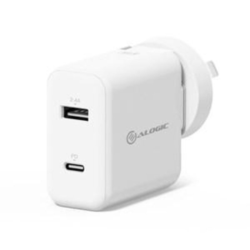 ALOGIC 2 PORT USB-C & USB-A WALL CHARGER 30W WITH POWER DELIVERY