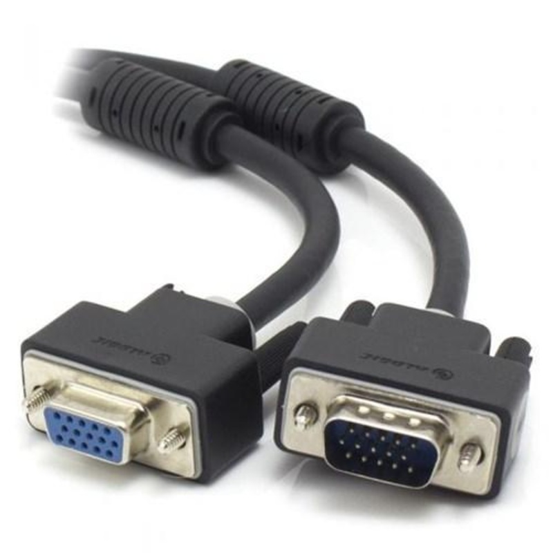 ALOGIC 2M VGA/SVGA PREMIUM SHIELDED MONITOR EXTENSION CABLE WITH FILTER MALE TO FEMALE