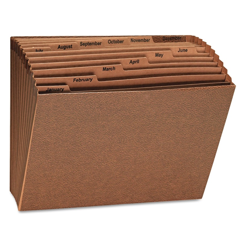 EXPANDING FILES, 12 SECTIONS, 1/12-CUT TAB, LETTER SIZE, REDROPE
