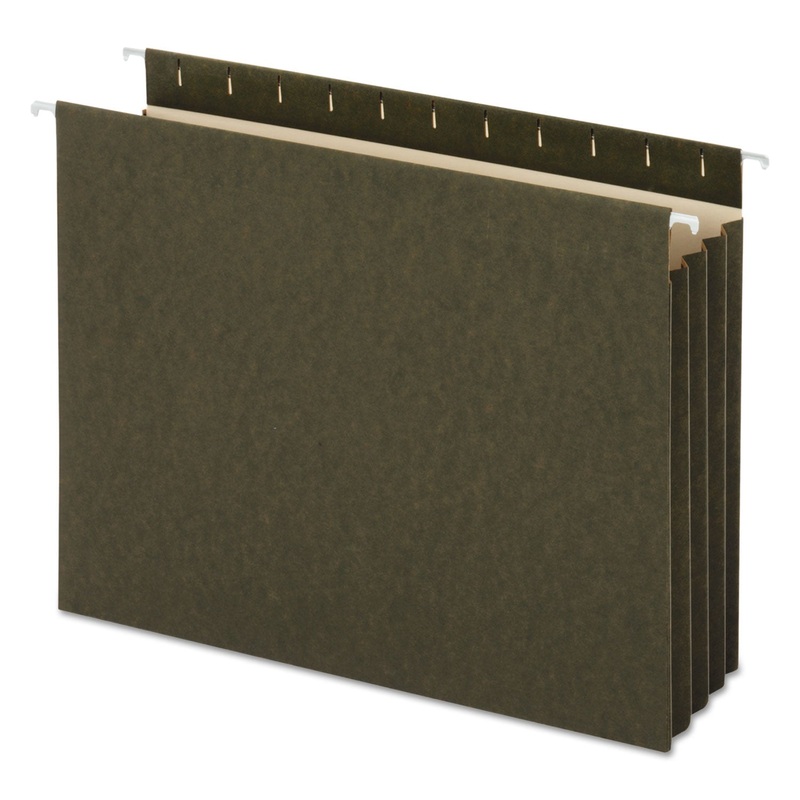 HANGING BOX BOTTOM FILE POCKETS, LETTER SIZE, STANDARD GREEN, 10/BOX