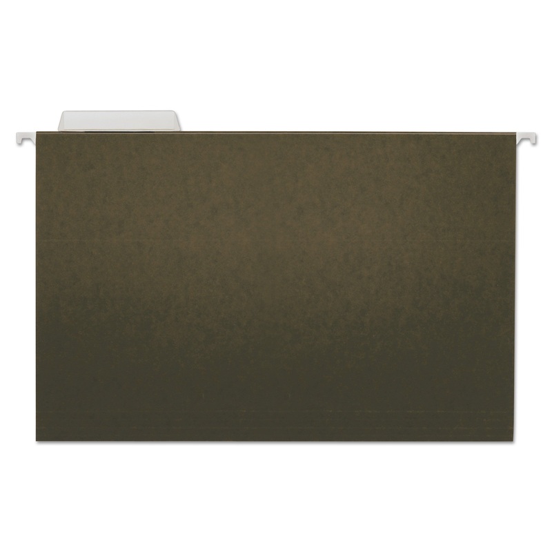 HANGING FILE FOLDERS, LEGAL SIZE, 1/3-CUT TAB, STANDARD GREEN, 25/BOX