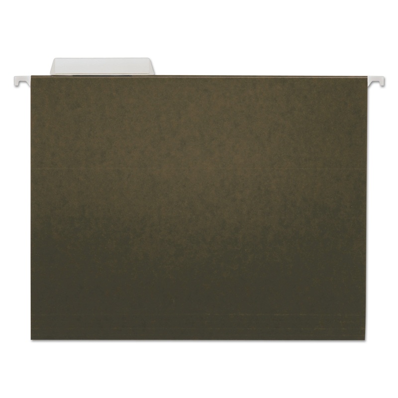 HANGING FILE FOLDERS, LETTER SIZE, 1/3-CUT TAB, STANDARD GREEN, 25/BOX