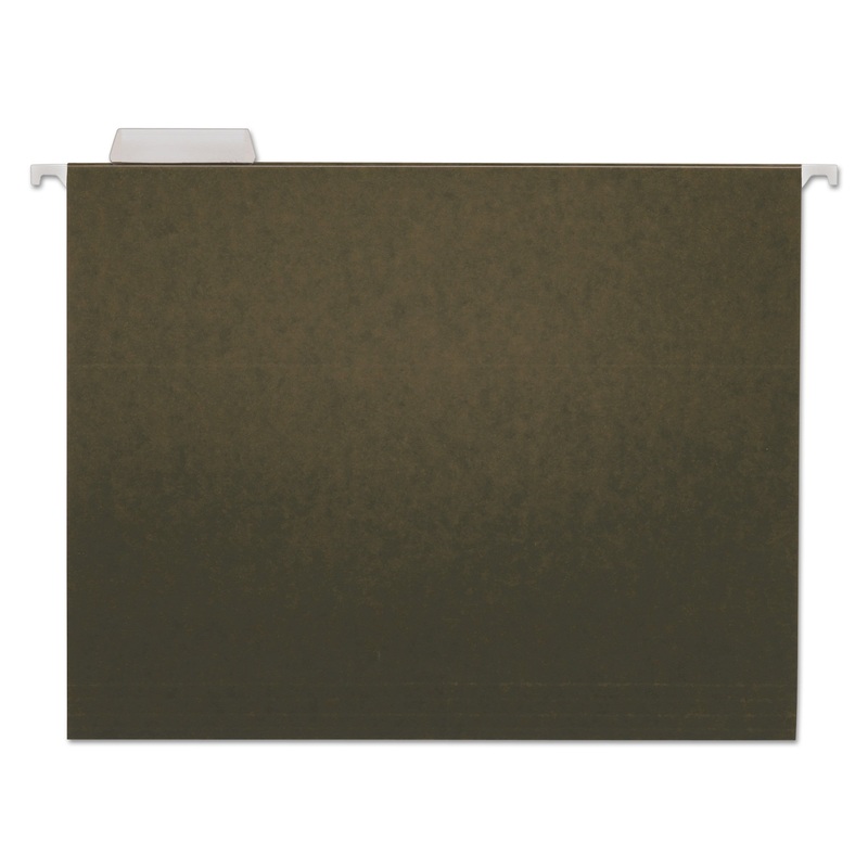 HANGING FILE FOLDERS, LETTER SIZE, 1/5-CUT TAB, STANDARD GREEN, 25/BOX