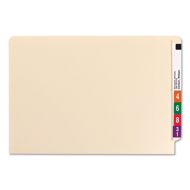 REINFORCED END TAB FILE FOLDERS WITH TWO FASTENERS, STRAIGHT TAB, LEGAL SIZE, MANILA, 50/BOX