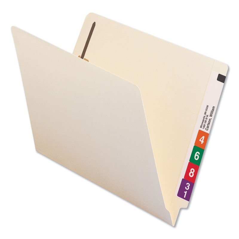 REINFORCED END TAB FILE FOLDERS WITH TWO FASTENERS, STRAIGHT TAB, LETTER SIZE, MANILA, 50/BOX